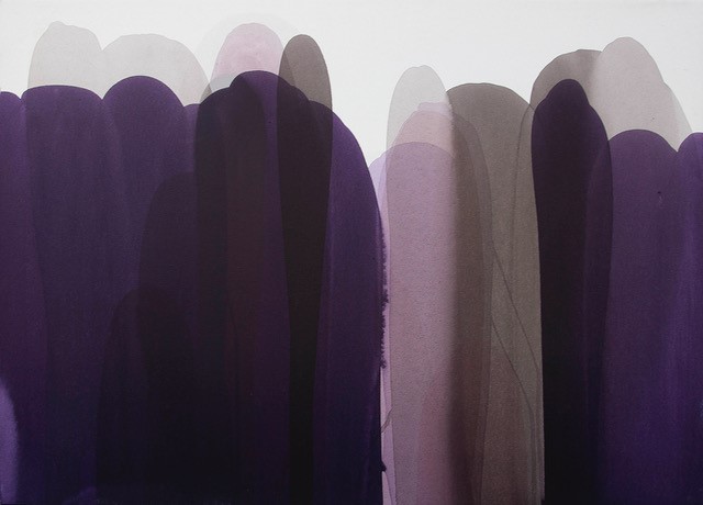 Penny Coss, Purple Flume, 2021, acrylic on canvas, 60 x 80cm