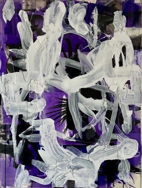 Chris Hopewell, Fantasma, 2024, epoxy, collage and acrylic on paper 100 x 80cm