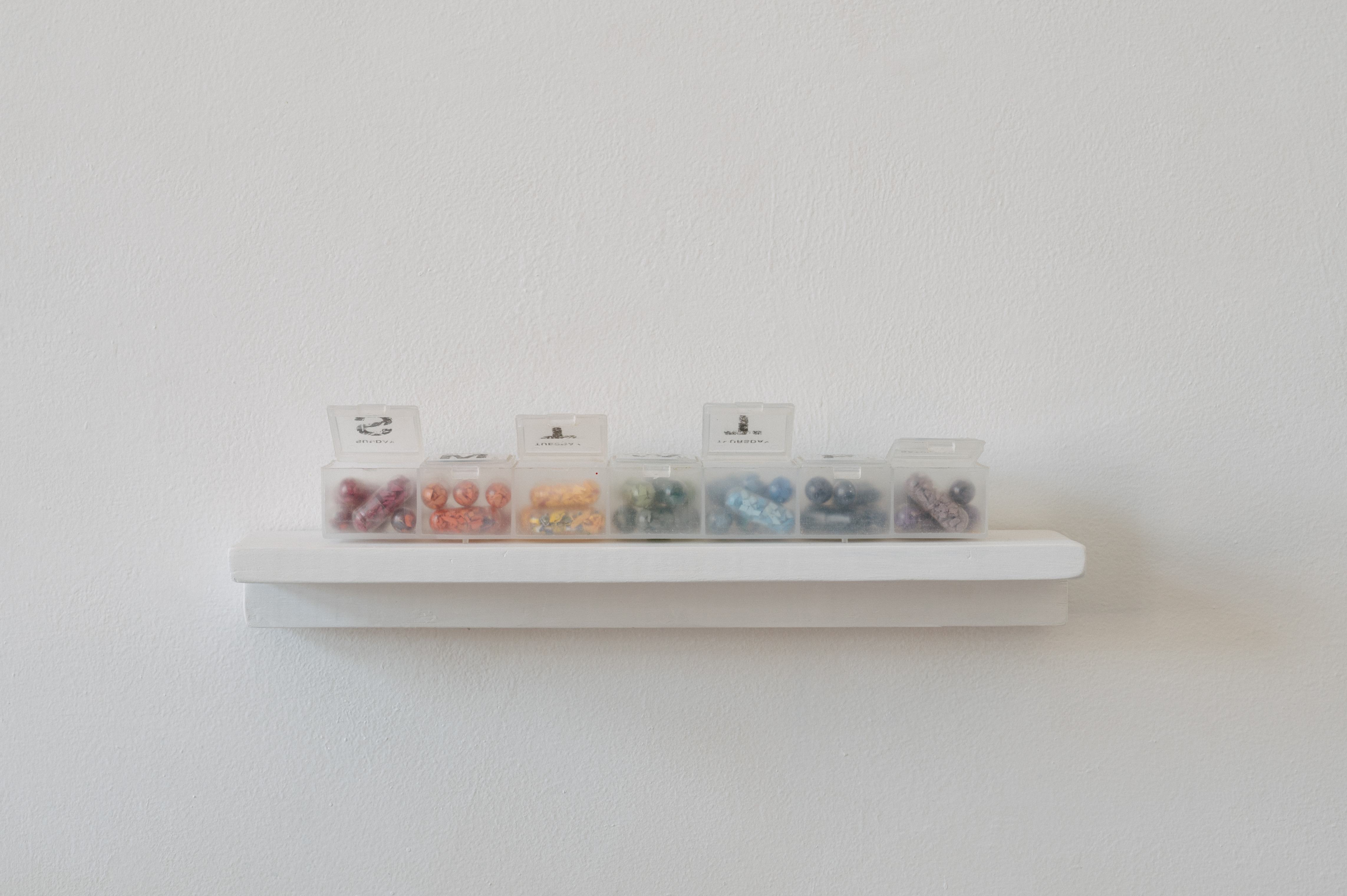 Andre Lipscombe, Weekly Palette, 2024, acrylic paint and mixed media, 3 x 25 x 5cm