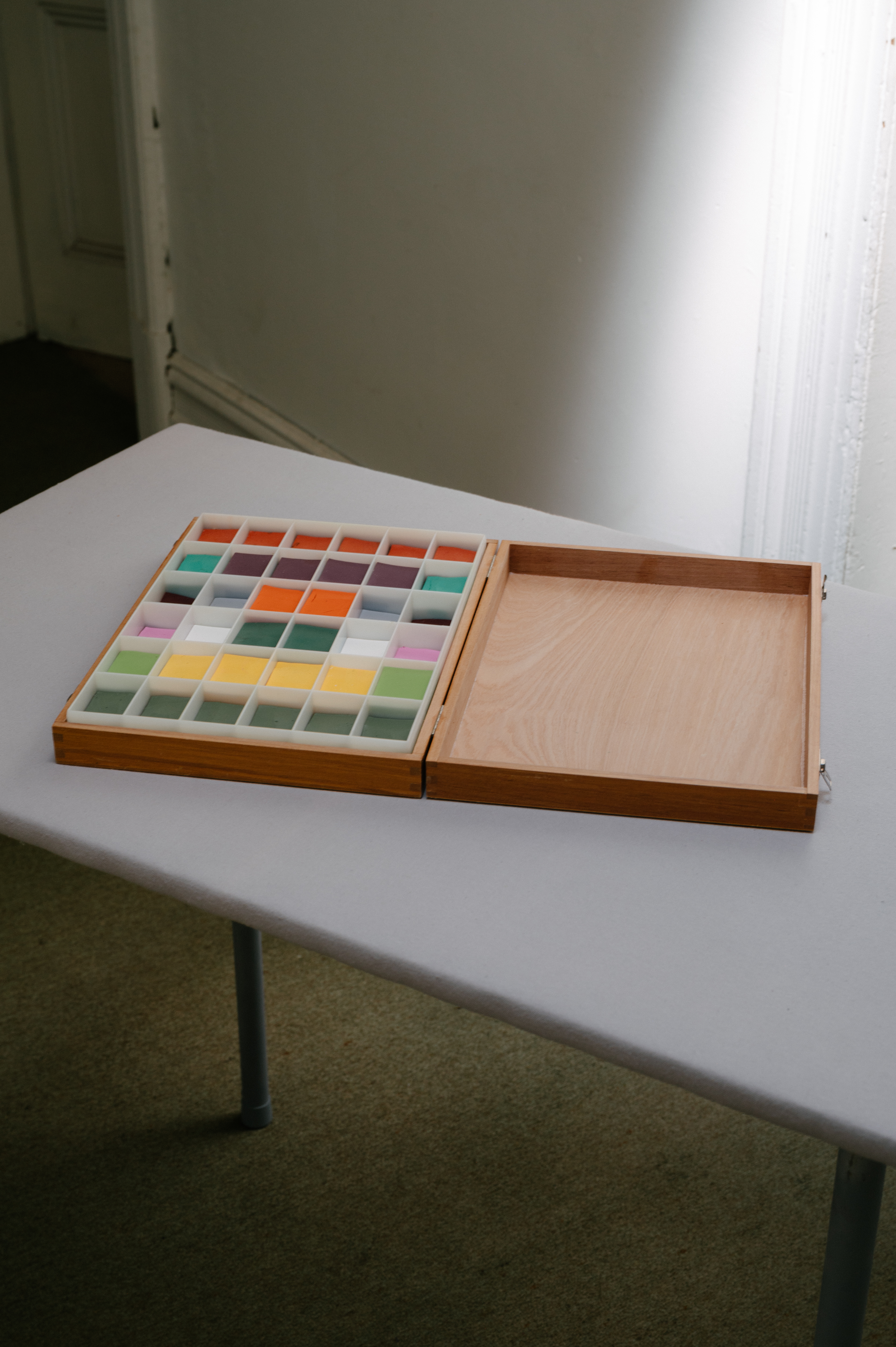 Andre Lipscombe, Core Memories painting, 2023-2024, acrylic paint and mixed media, 6 x 24.5 x 35cm