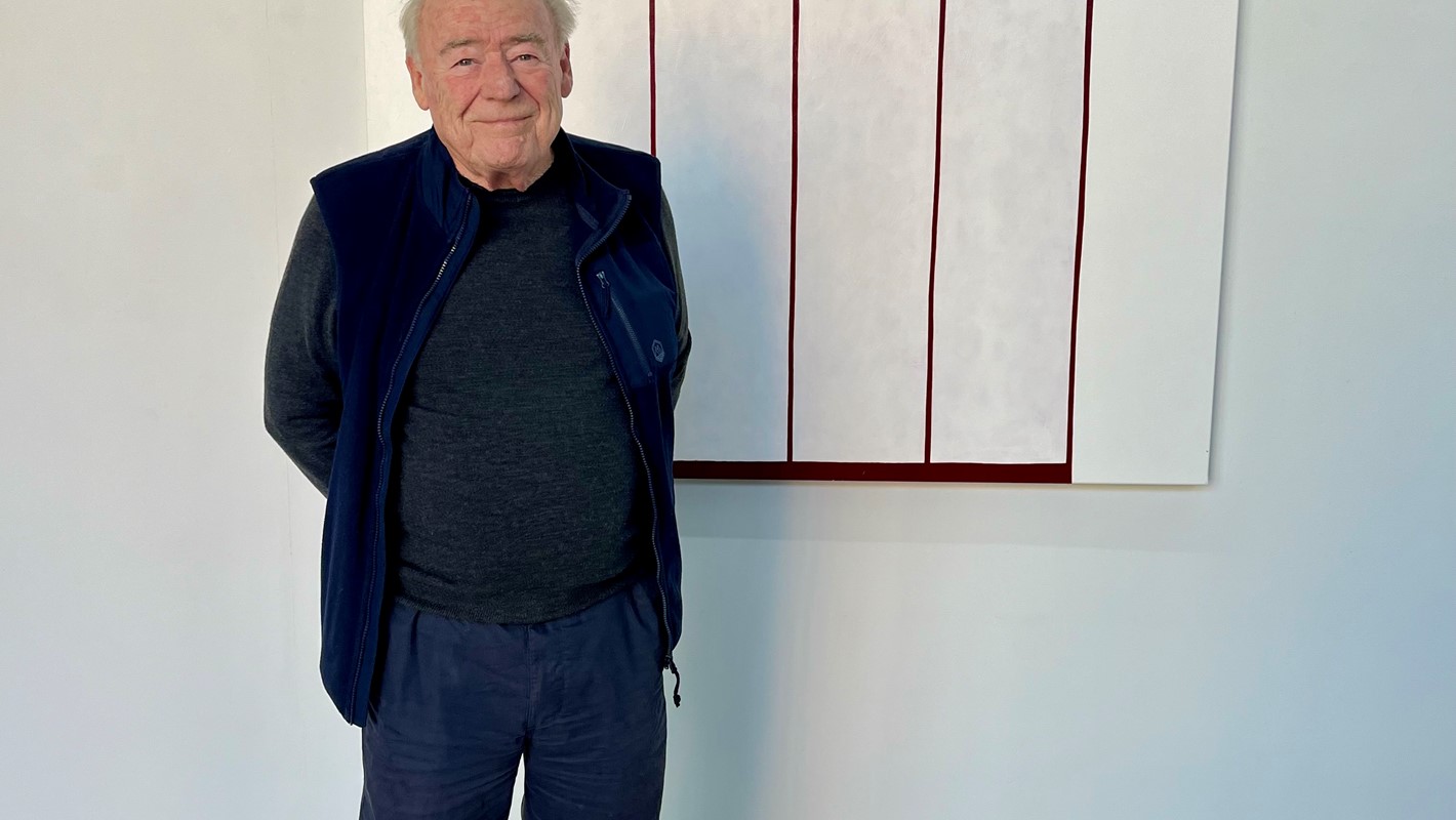 Trevor Vickers at the opening of his exhibition Quiet Paintings, 2024