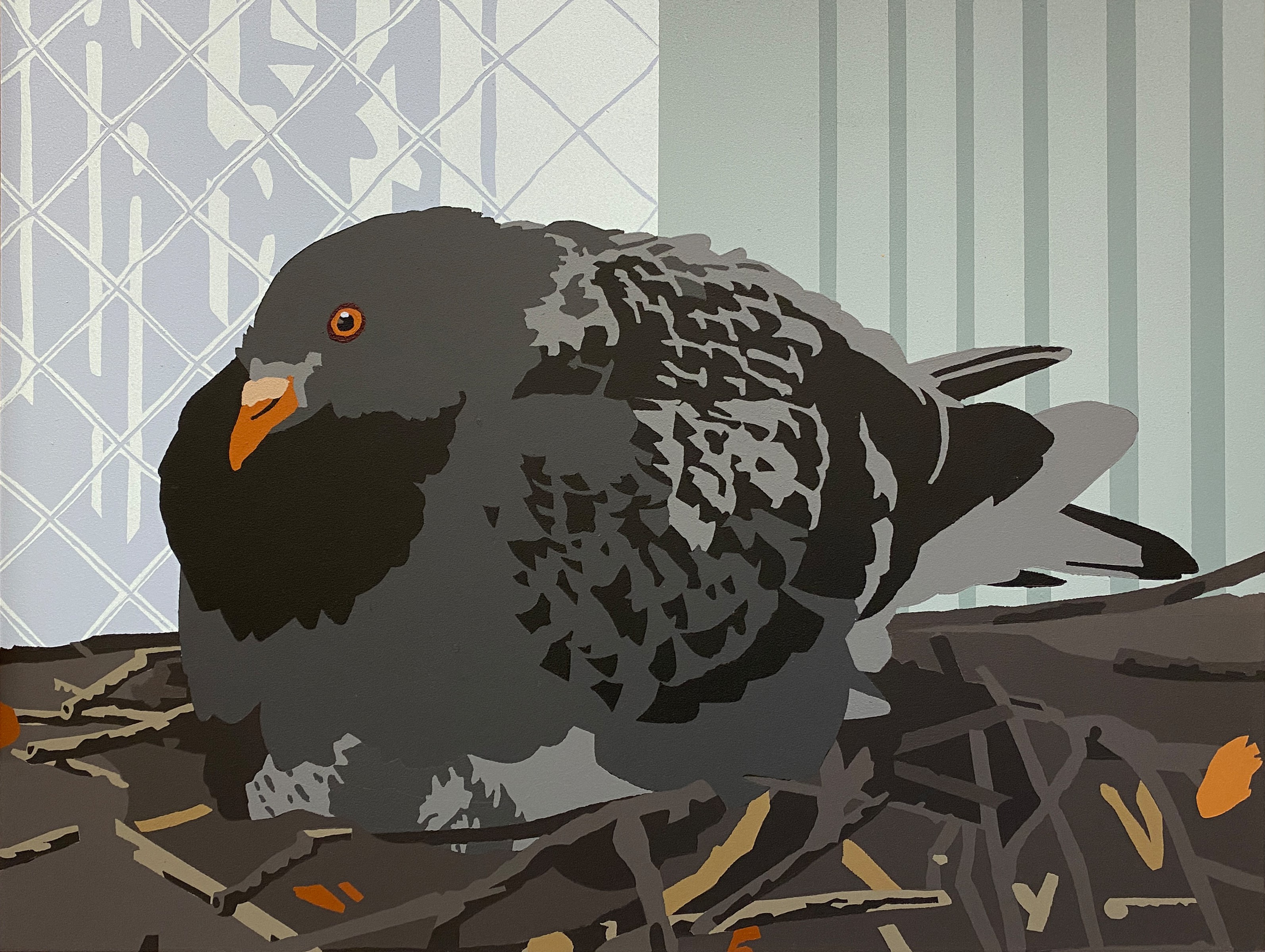 Joanna Lamb, 7 July 2024, 11.48am, 2024, acrylic on board, 30.5 x 40.5cm