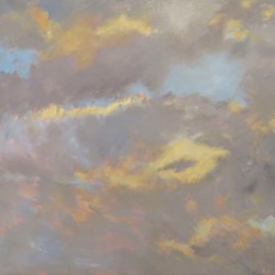 Kevin Robertson, October Clouds I, 2024, oil on canvas, 121 x 300cm