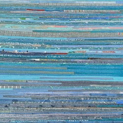 Eveline Kotai, Study in Blue #3, 2024, acrylic with polyester thread on linen, 41 x 51cm