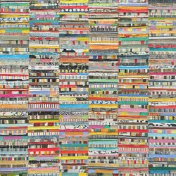 Eveline Kotai, Linen Stack #4, 2024, acrylic with polyester thread on linen, 41 x 31cm