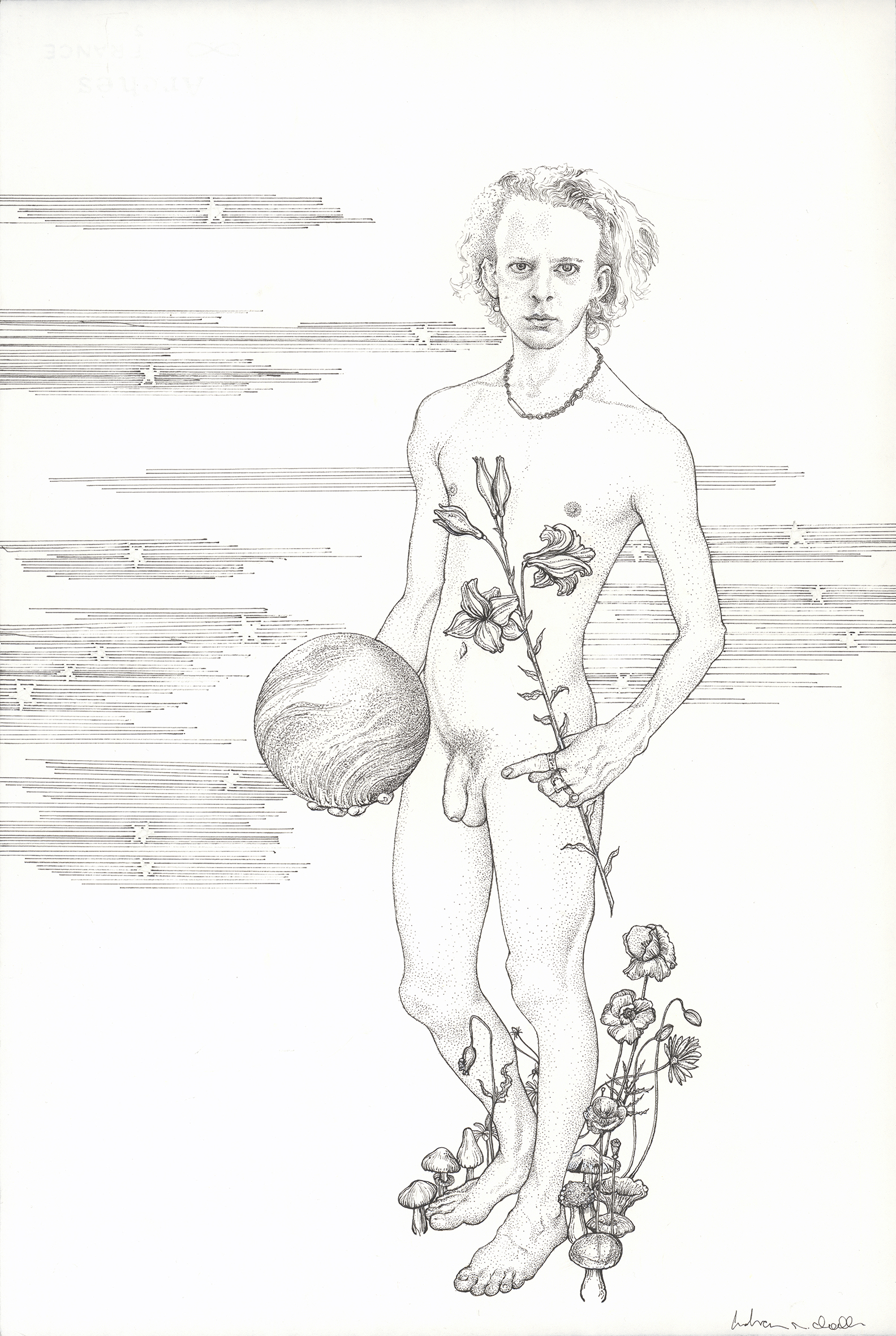 Andrew Nicholls, Invocation of Venus, 2024, archival ink and watercolour on paper, 57 x 42cm