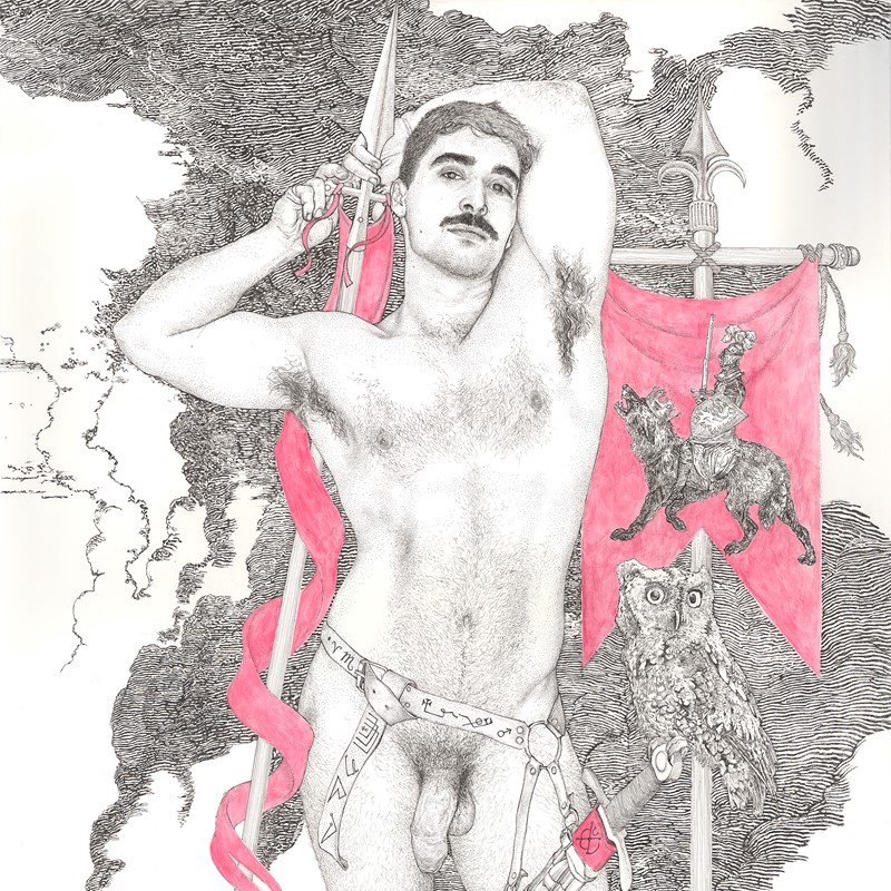 Invocation of Mars (God of War), 2025, archival ink and watercolour on paper, 172 x 114cm