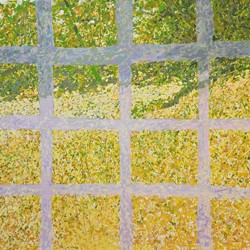 George Haynes, Inside & Outside, 2024, acrylic on canvas, 96.5 x 117cm