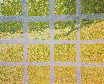George Haynes, Inside & Outside, 2024, acrylic on canvas, 96.5 x 117cm