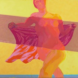 George Haynes, At the Seaside, 2024, acrylic on canvas, 96.5 x 117cm