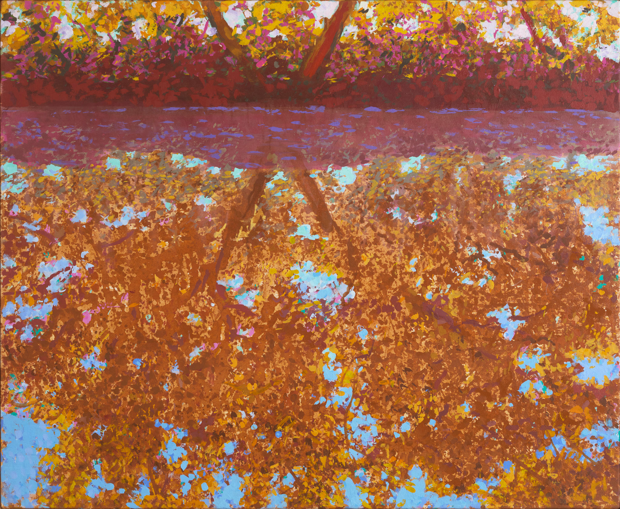 George Haynes, Xmas Creek, 2024, acrylic on canvas, 96.5 x 117cm