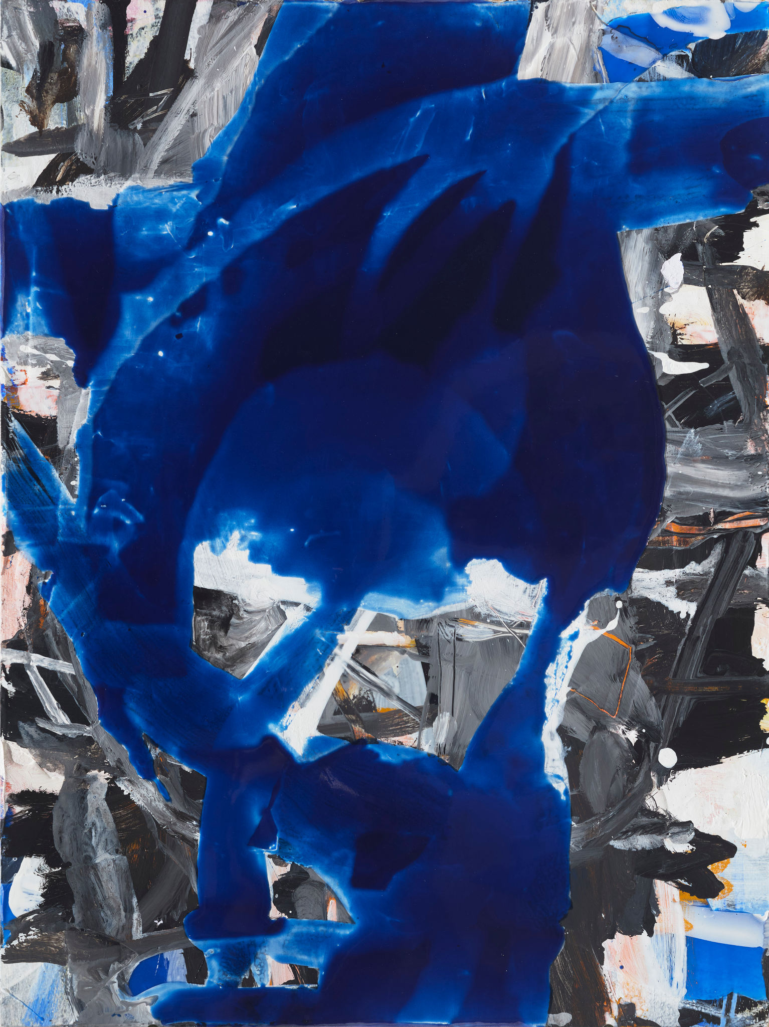 Chris Hopewell, Semaphore 2, 2024, acrylic and resin on canvas, 60 x 45cm