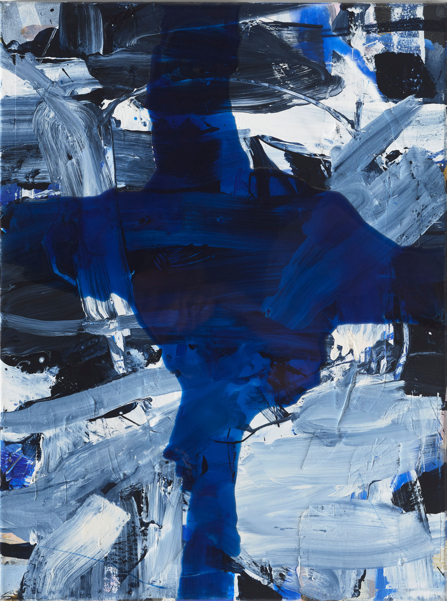 Chris Hopewell, Blue Crucifix, 2024, acrylic and resin on canvas, 60 x 45cm