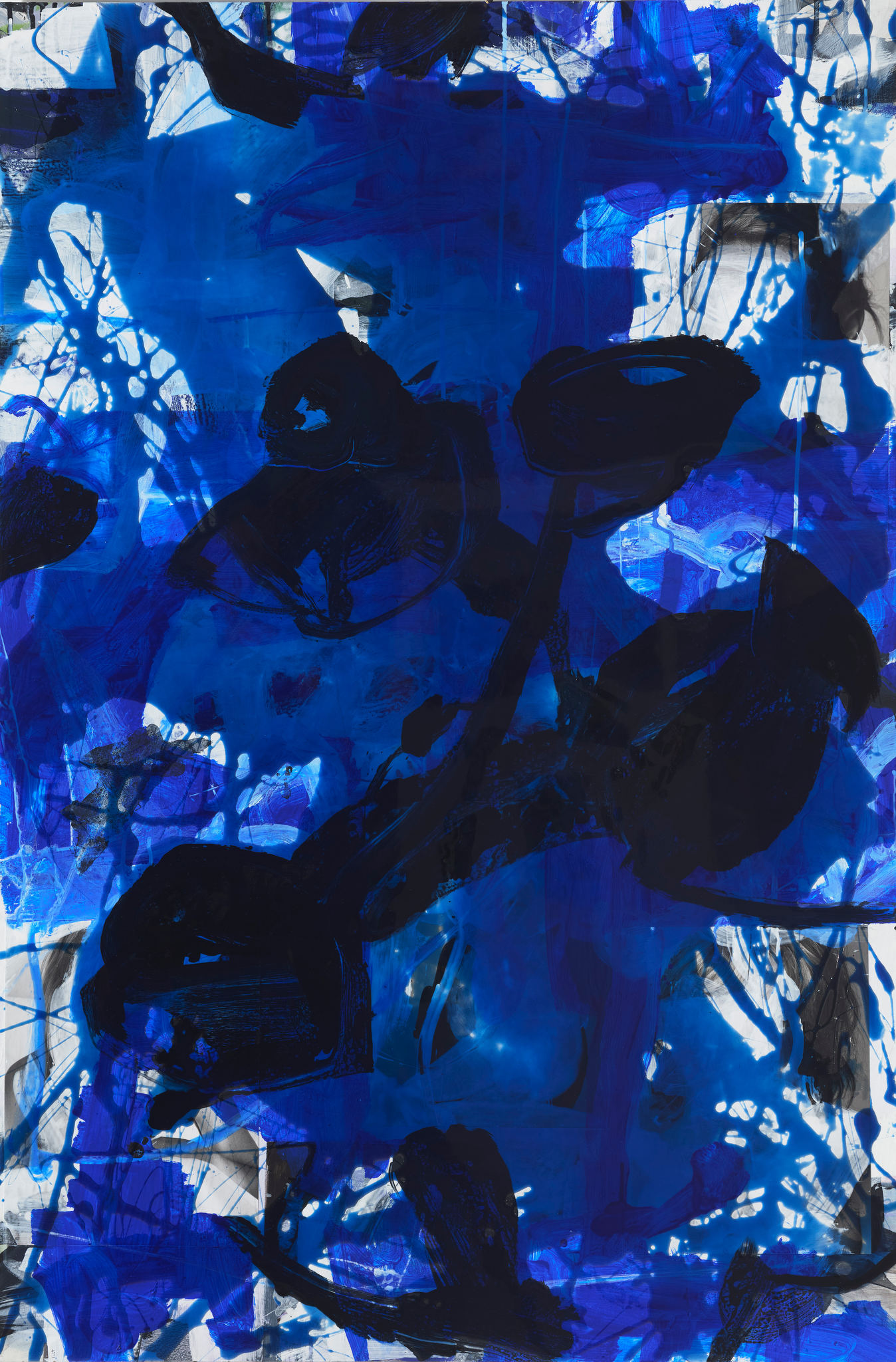 Chris Hopewell, Deep Blue Sea, 2025, acrylic, photo collage and resin on wood panel, 122 x 81cm