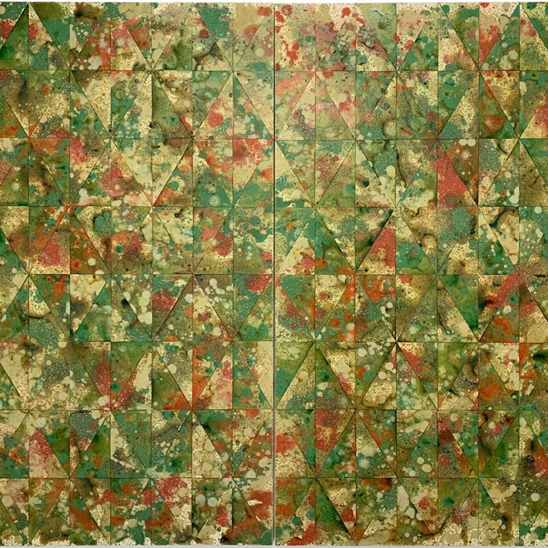 Alex Spremberg, Kairos #9 (detail), 2023, enamel on wood, 120 x 180 x 3cm