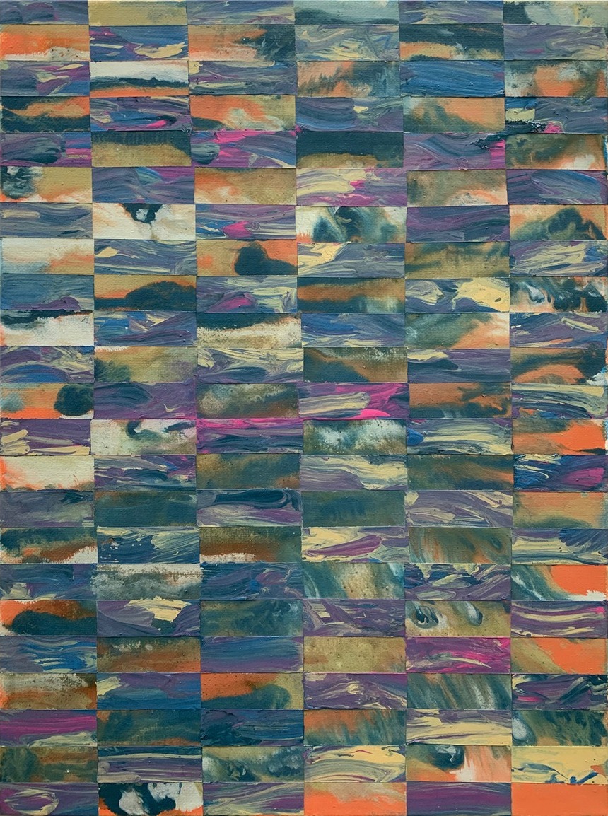 Alex Spremberg, Kairos Series S 8-25, 2025, enamel on canvas, 40.4 x 30 x 3.5cm