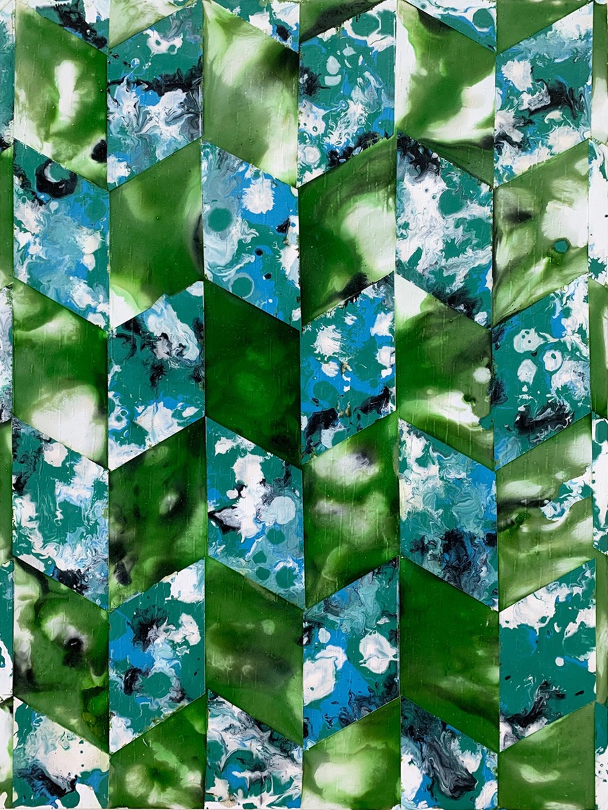 Alex Spemberg, Kairos Series S 4-24, 2024, enamel on wood, 40.6 x 30.5 x 4cm