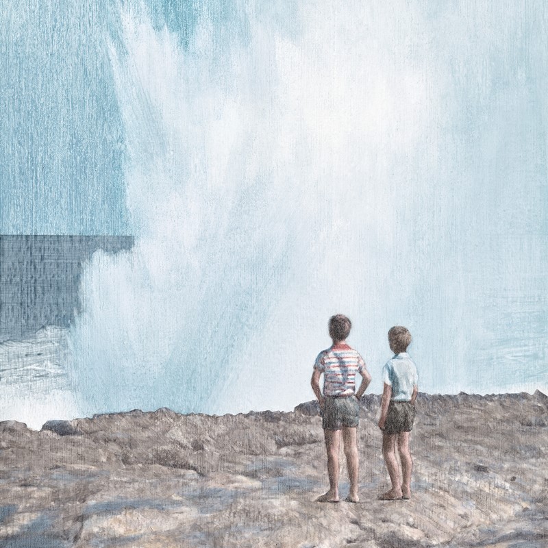 Mark Tweedie, The Blowholes, (detail), 2025, oil and acrylic on canvas, 52 x 36cm