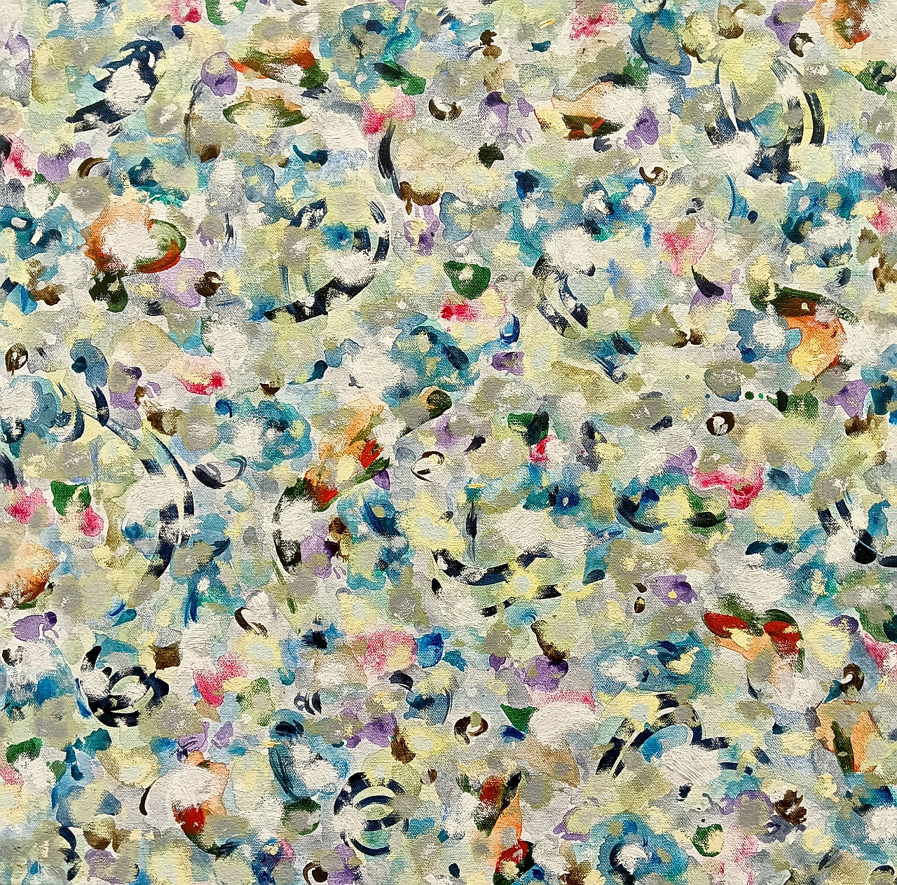 Cathy Blanchflower, Lithic XII, 2024, acylic and oil on canvas, 41 x 41cm