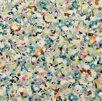 Cathy Blanchflower, Lithic XII, 2024, acylic and oil on canvas, 41 x 41cm