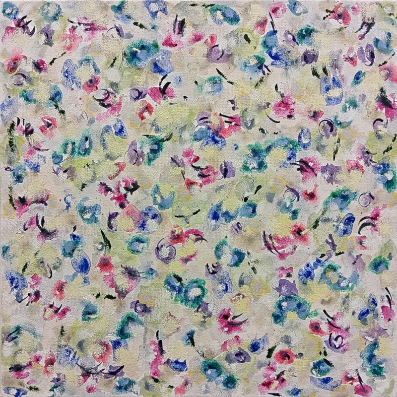 Lithic XIII, 2024, acrylic and oil on canvas, 41 x 41cm