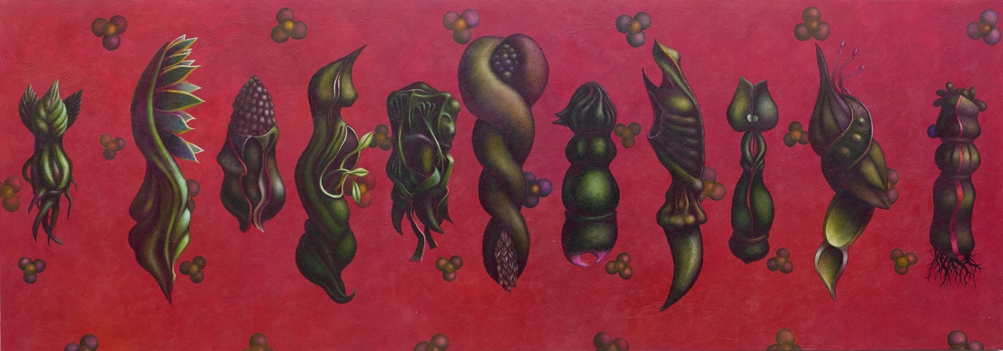 Stuart Elliott, Involuntary Harvest, 2024, oil on board, 220 x 72cm.jpg
