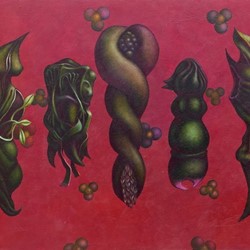 Stuart Elliott, Involuntary Harvest, 2024, oil on board, 220 x 72cm.jpg