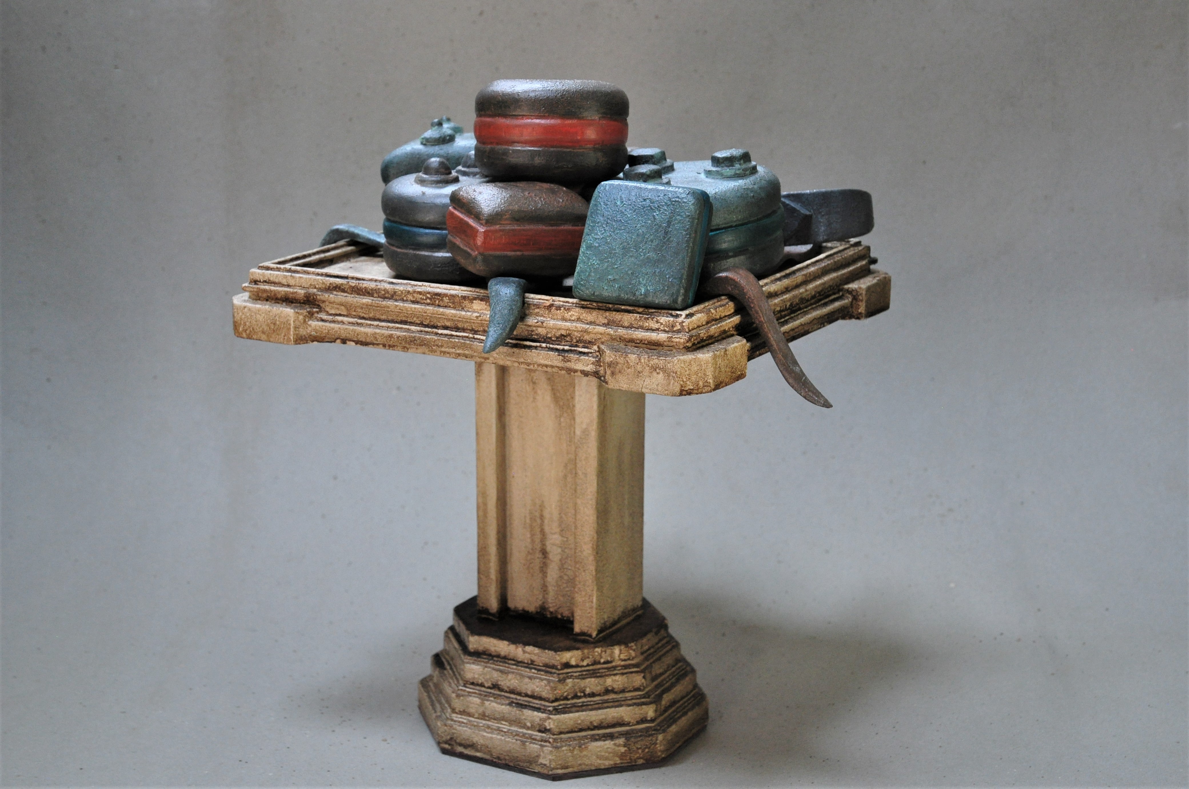 Stuart Elliott, Hoist, 2022, wood and acrylic sheet, 25 x 22 x 19.5cm