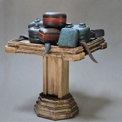 Stuart Elliott, Hoist, 2022, wood and acrylic sheet, 25 x 22 x 19.5cm