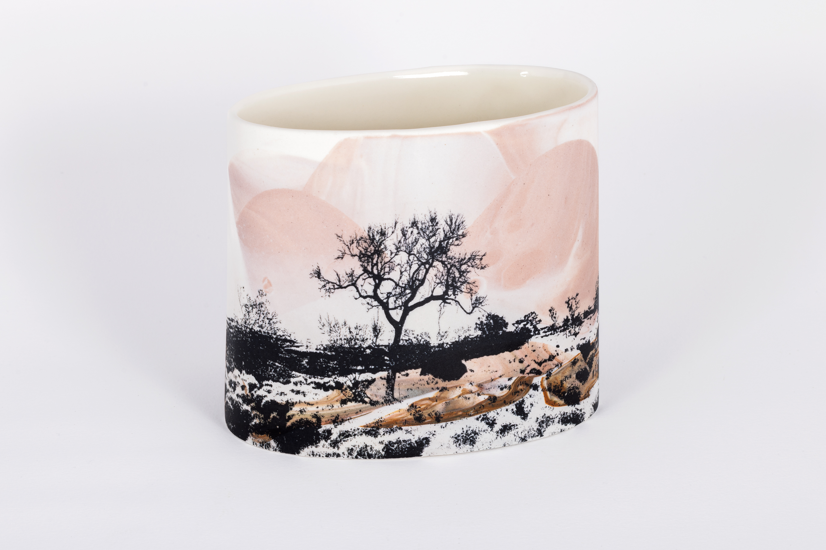 Sandra Black, Hakea lorea and Spinifex Country 1, 2025, porcelain, 12.8  x 14.6 x 8.5cm