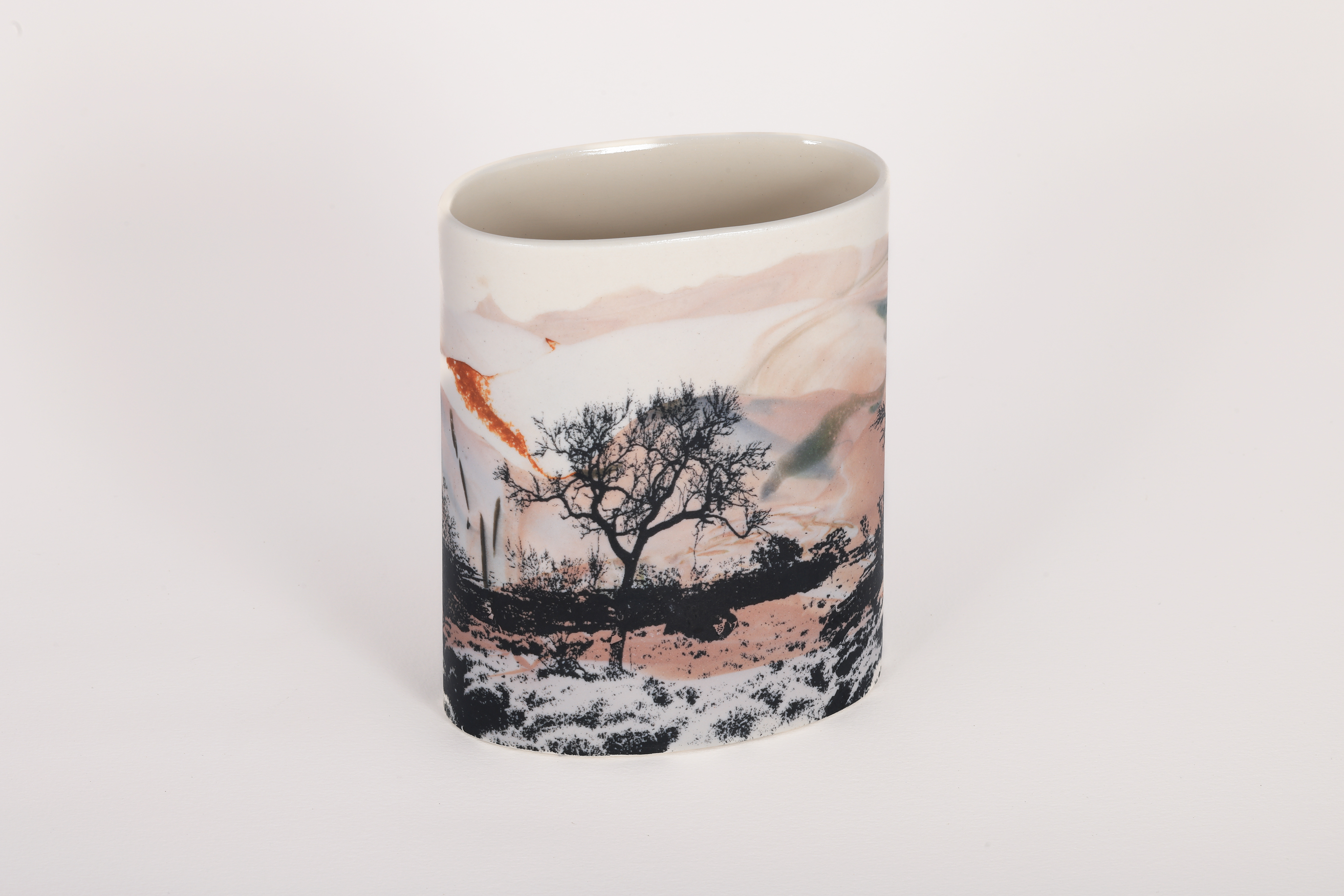 Sandra Black, Hakea lorea and Spinifex Country 2, 2025, porcelain, 13.2 x 10.8 x 6.5cm