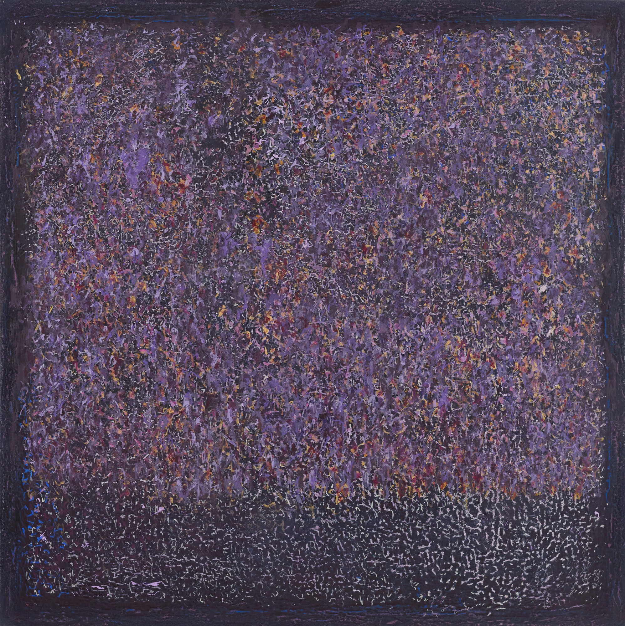 Michele Theunissen, Minutiae, 2023-2025, acrylic, pigment and posca pen on canvas, 102 x 102cm