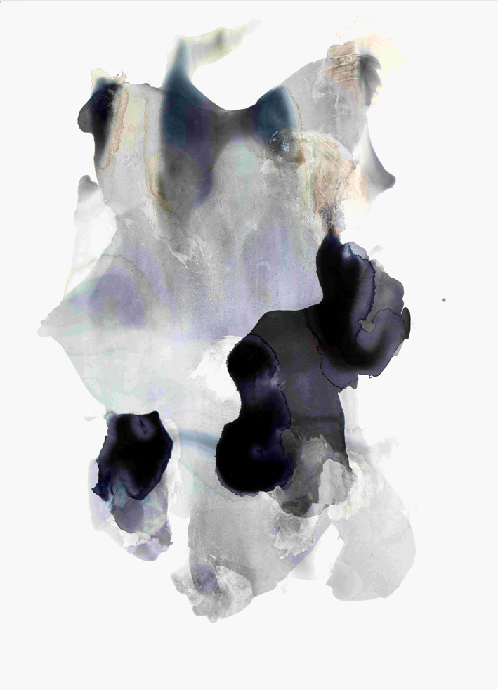 Penny Coss, Space - Body, 2025, Mars Black acrylic on paper, 152 x 110cm