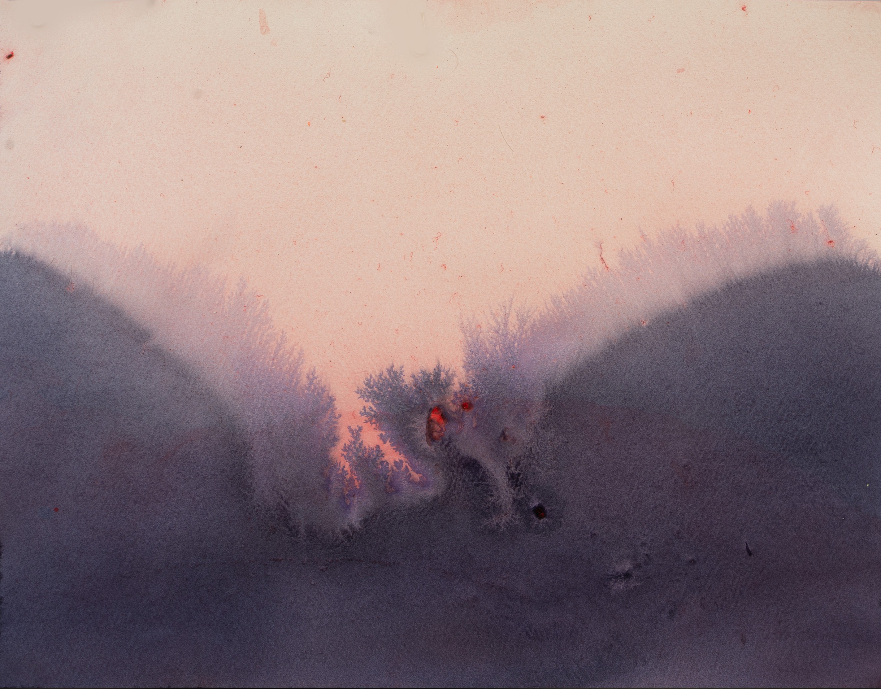 Penny Coss, Dark Energy 2, acrylic on paper, 31 x 41cm