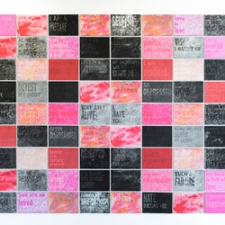 Penny Coss, (Self) Love is a Battlefield, 2021, Giclee print on rag paper with mixed media, 197 x 247cm