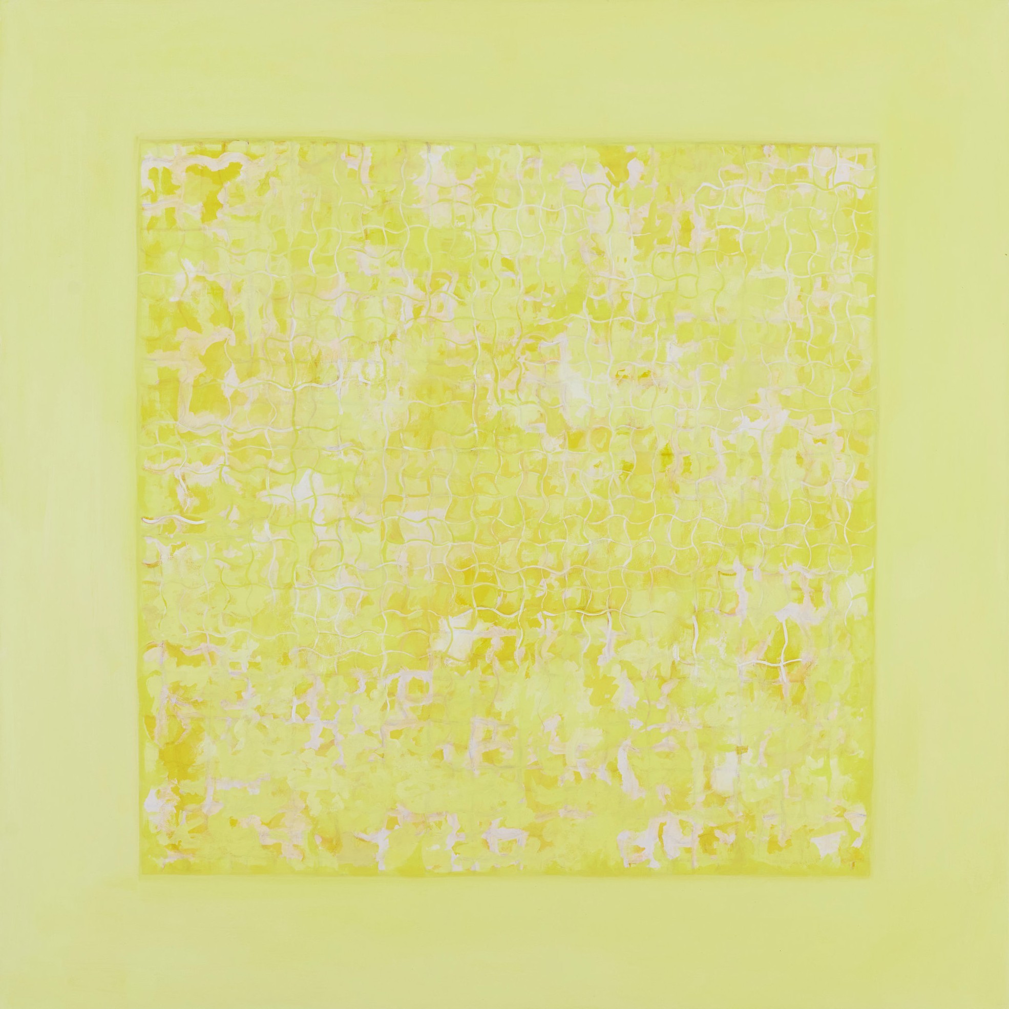 Michele Theunissen, Arylide Lemon, 2025, gesso, pigment and acrylic on canvas, 140 x 140cm