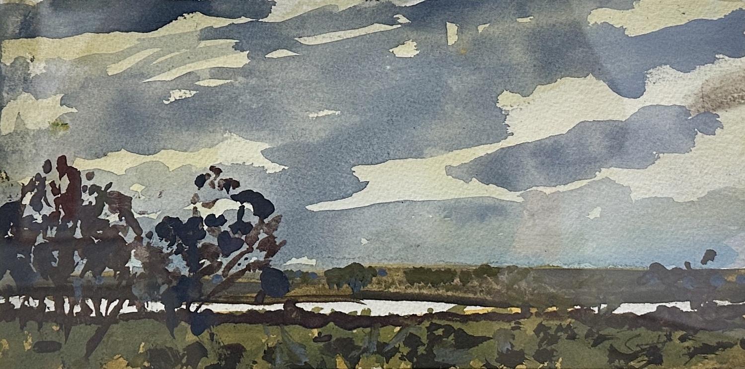 George Haynes, Membenup Estuary 1, 2020, gouache on paper, 15 x 30cm