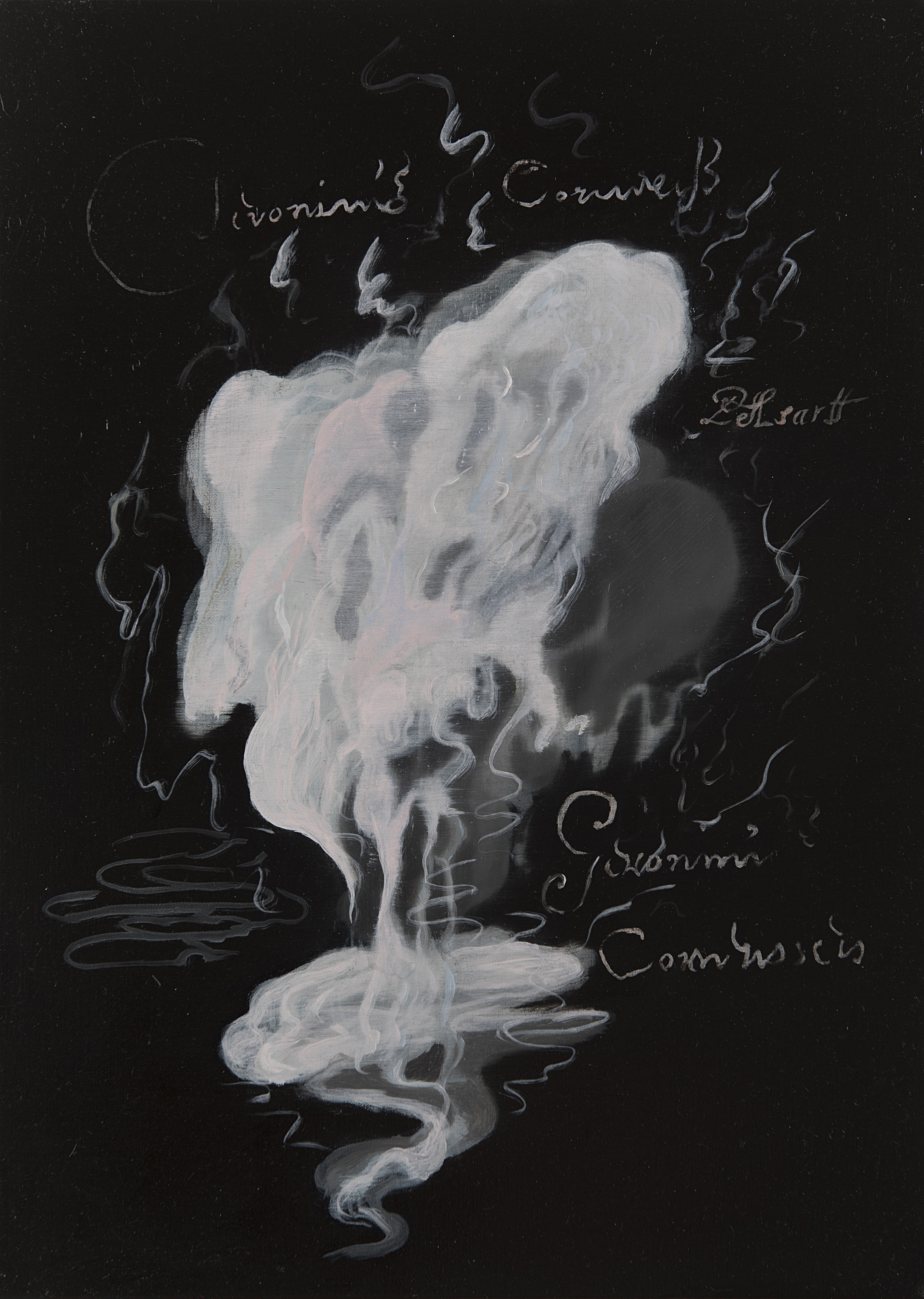Paul Uhlmann, We saw smoke on a Long Island Wiebbe Hayes, Batavia 1629 III [from Pelsaert’s Journal], 2025, oil on linen, 51 x 36cm