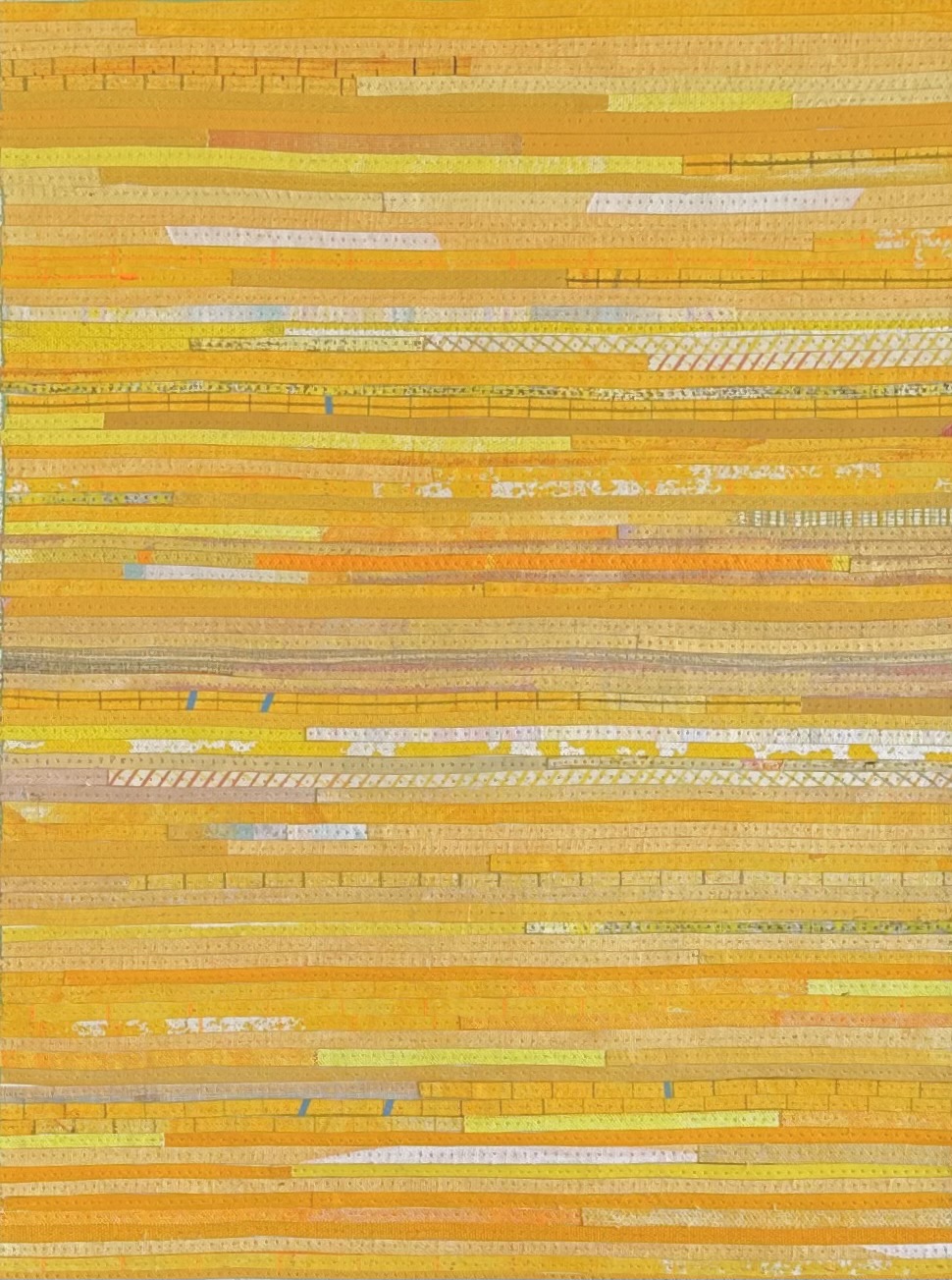 Eveline Kotai, Study in Yellow 2, 2025, acrylic and polyester thread on linen, 40 x 30cm