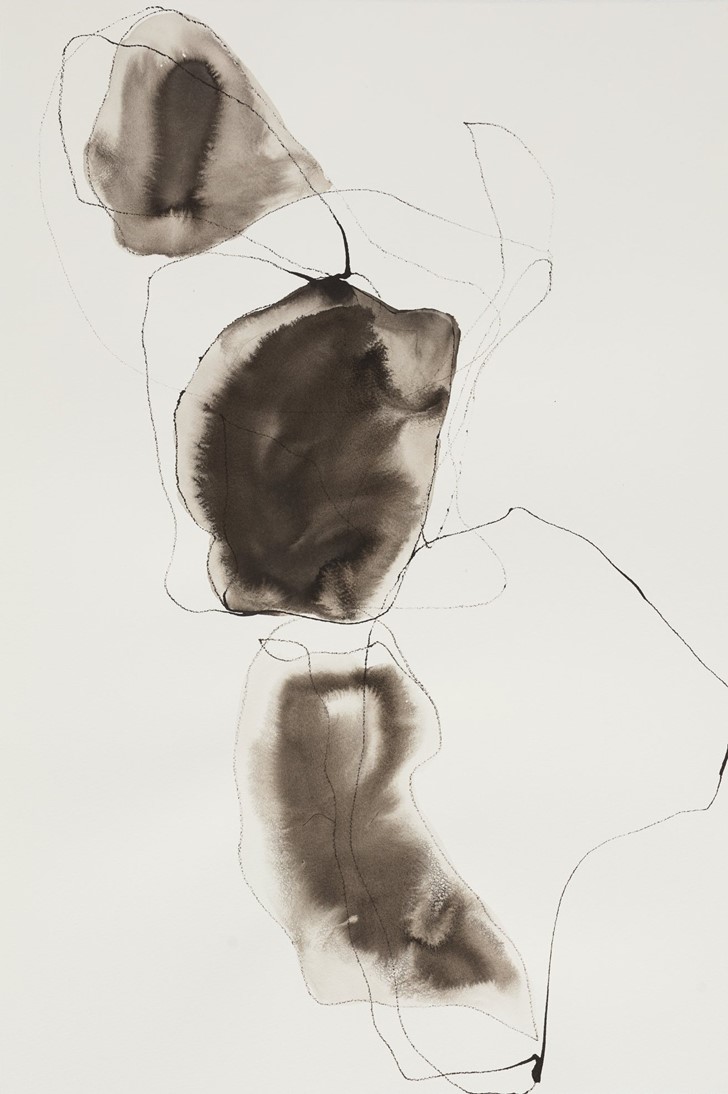 Vanessa Russ, Cloud Build-up, Derby - Broome 5, 2025, Indian ink on paper, 56 x 38cm