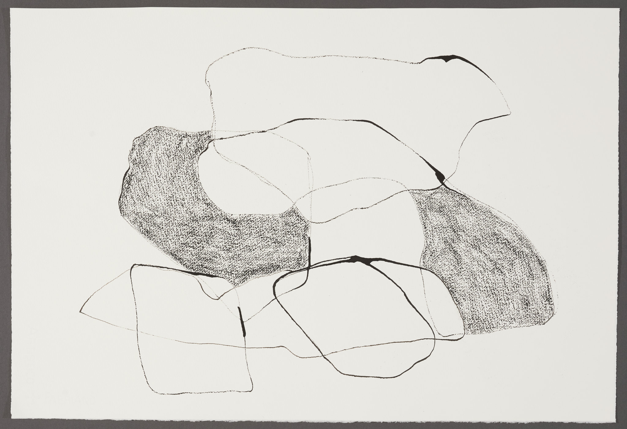 Vanessa Russ, Drawing Memory 8, 2025, Indian ink and charcoal on paper, 56 x 38cm