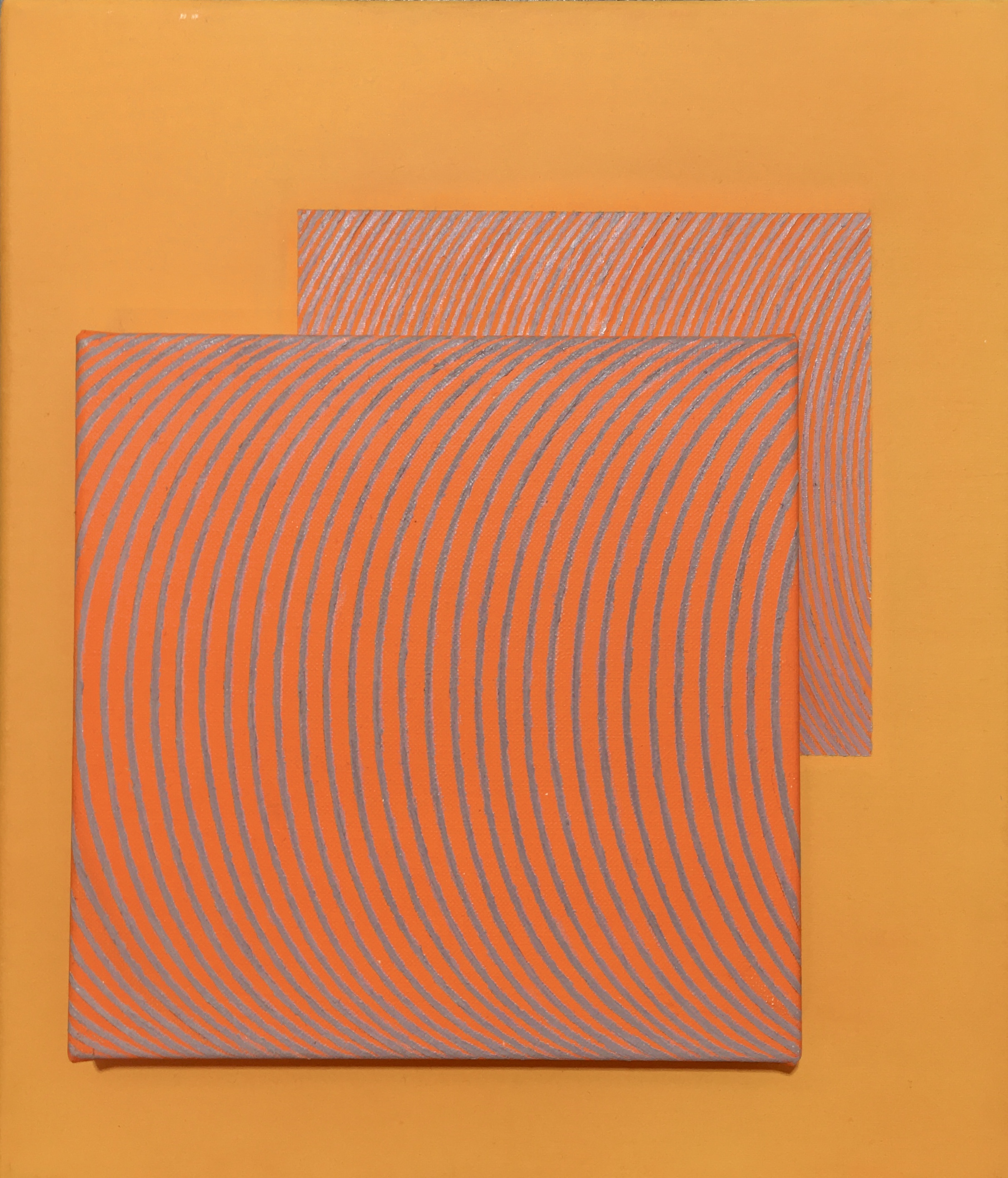 Helen Smith, Arc Drawing #4, 2025, oil on canvas, 35 x 30 x 6cm