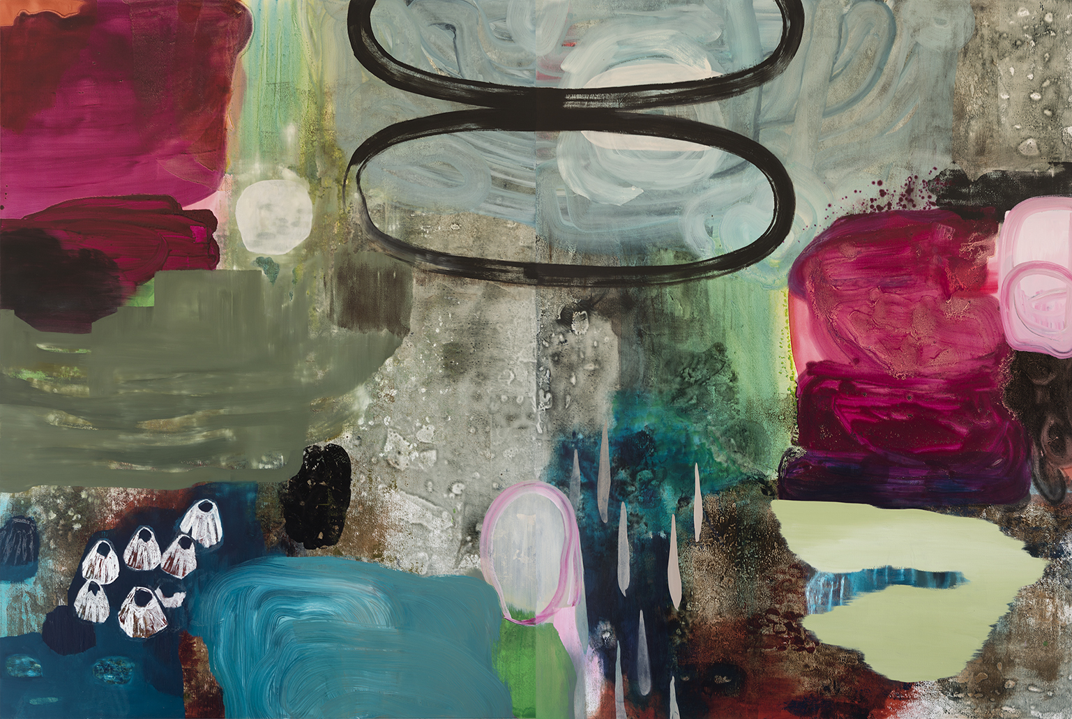 Jo Darbyshire, Pinna Shell #1, 2017, oil on canvas, 200 x 300cm