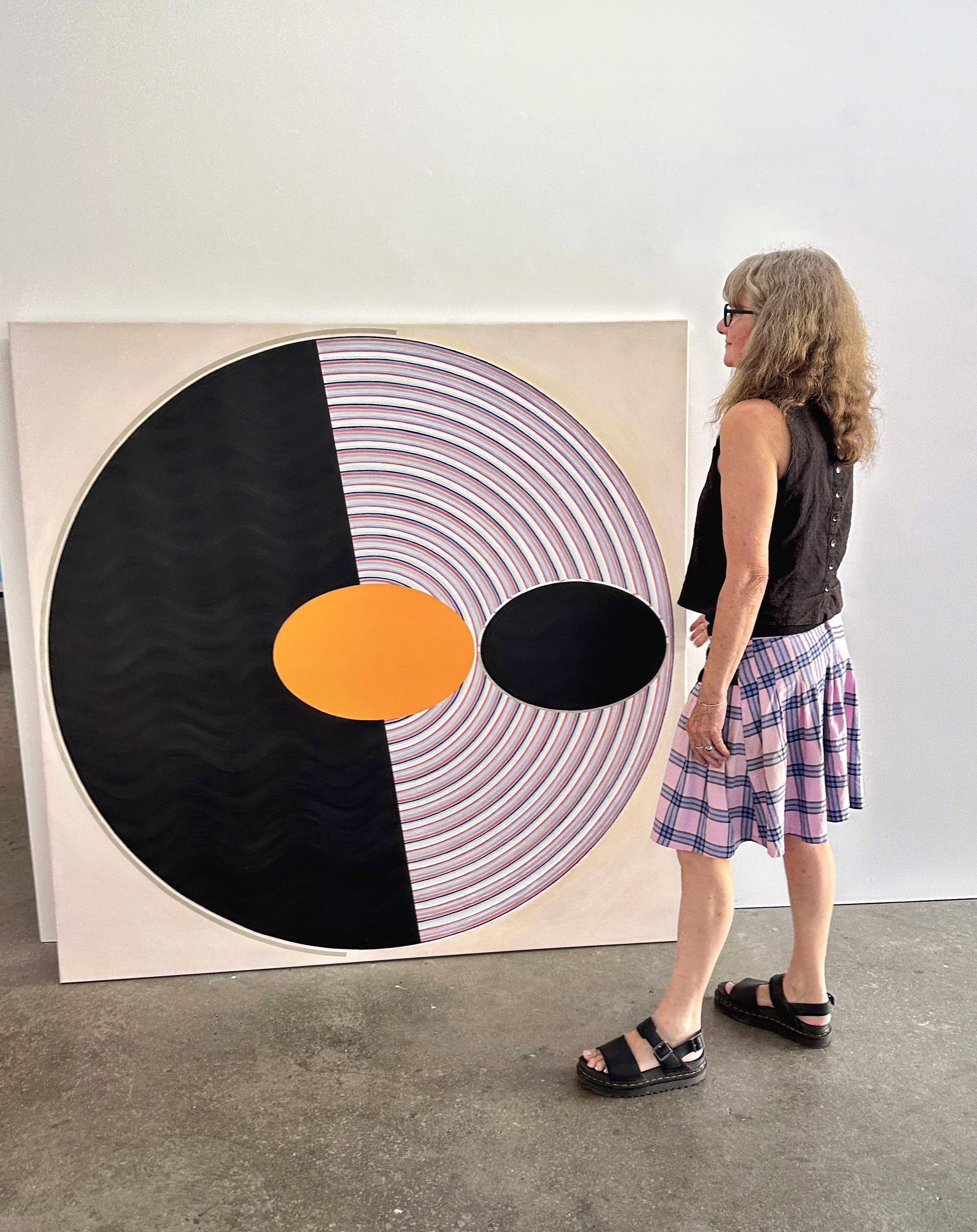 Helen Smith, Blue Highway #60, 2024, oil on canvas, 153 x 153cm