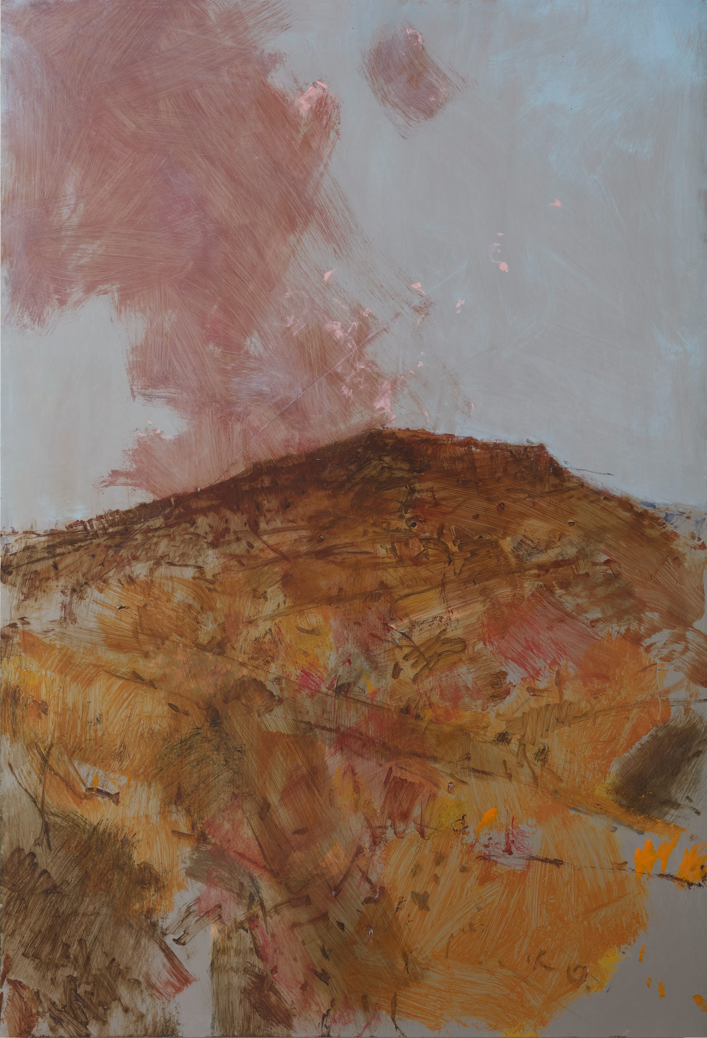 Merrick Belyea, Mount Murray at Nanutarra, 2025, oil on aluminium, 110 x 75cm