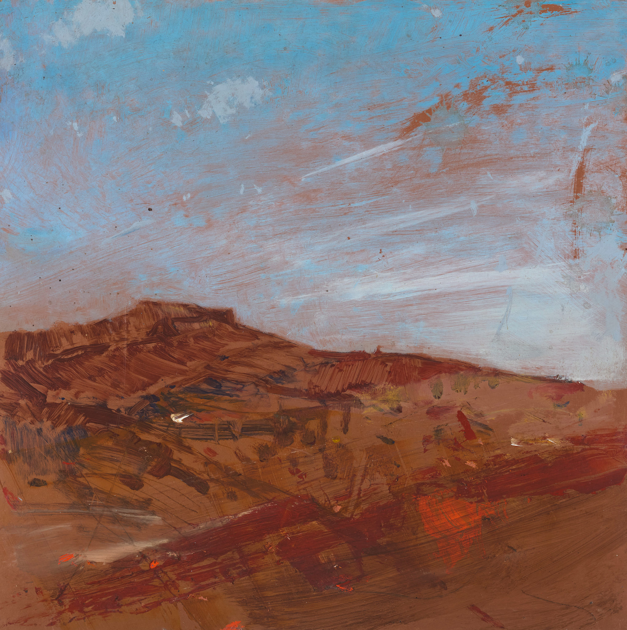 Merrick Belyea, Nameless Valley Road 1, 2024, oil on aluminium, 35 x 35cm
