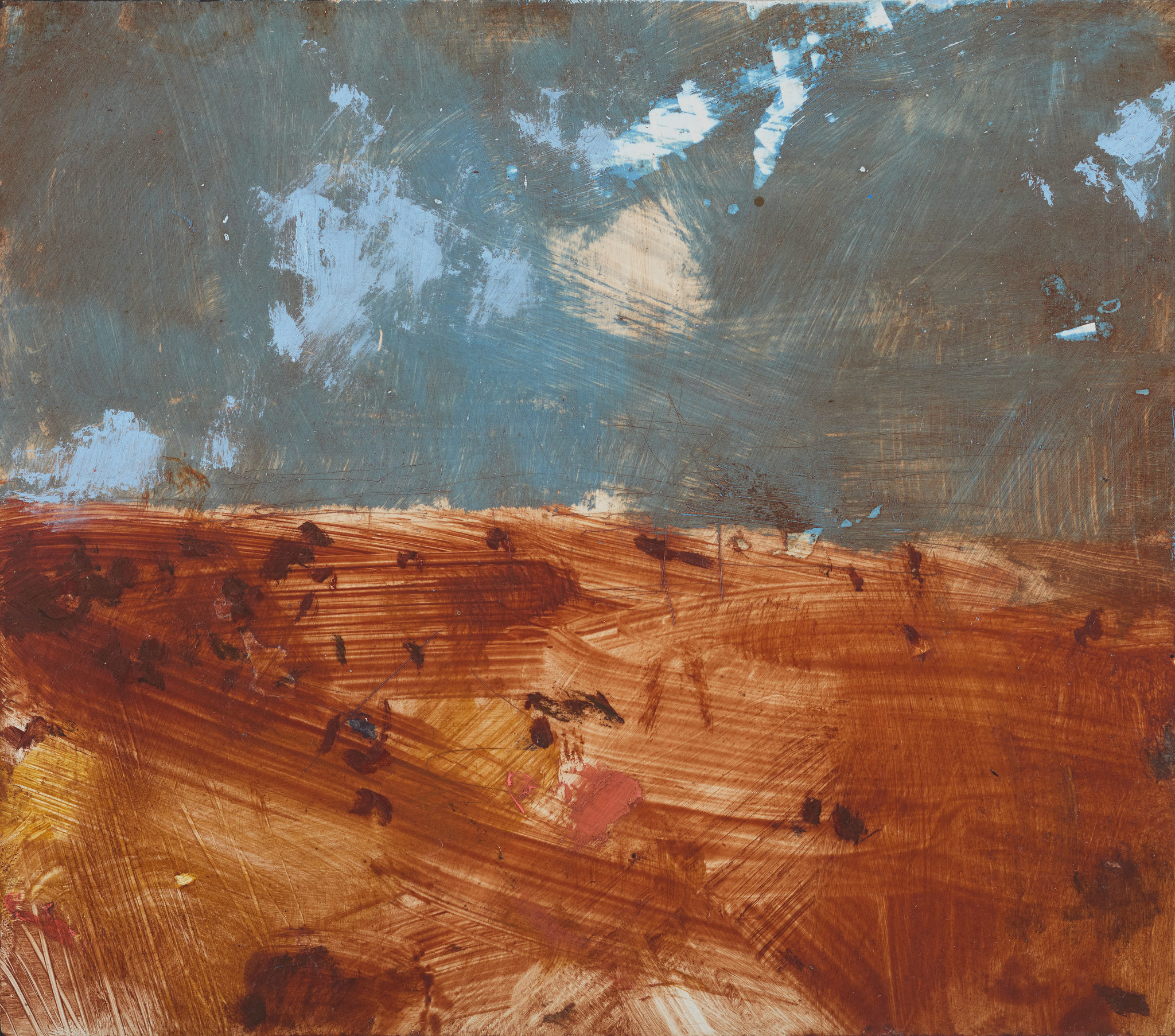 Merrick Belyea, Near Karijini 6, 2024, oil on aluminium, 18.5 x 21cm