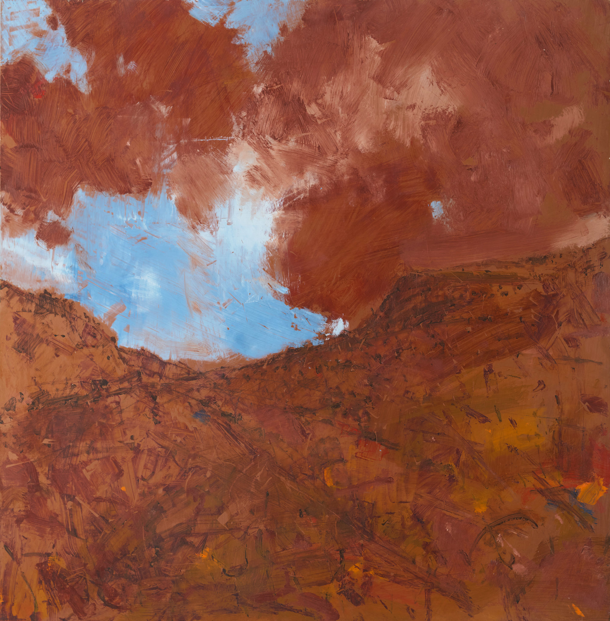 Merrick Belyea, Saturn Eats His Own Children I, 2026, oil on aluminium, 80 x 78cm