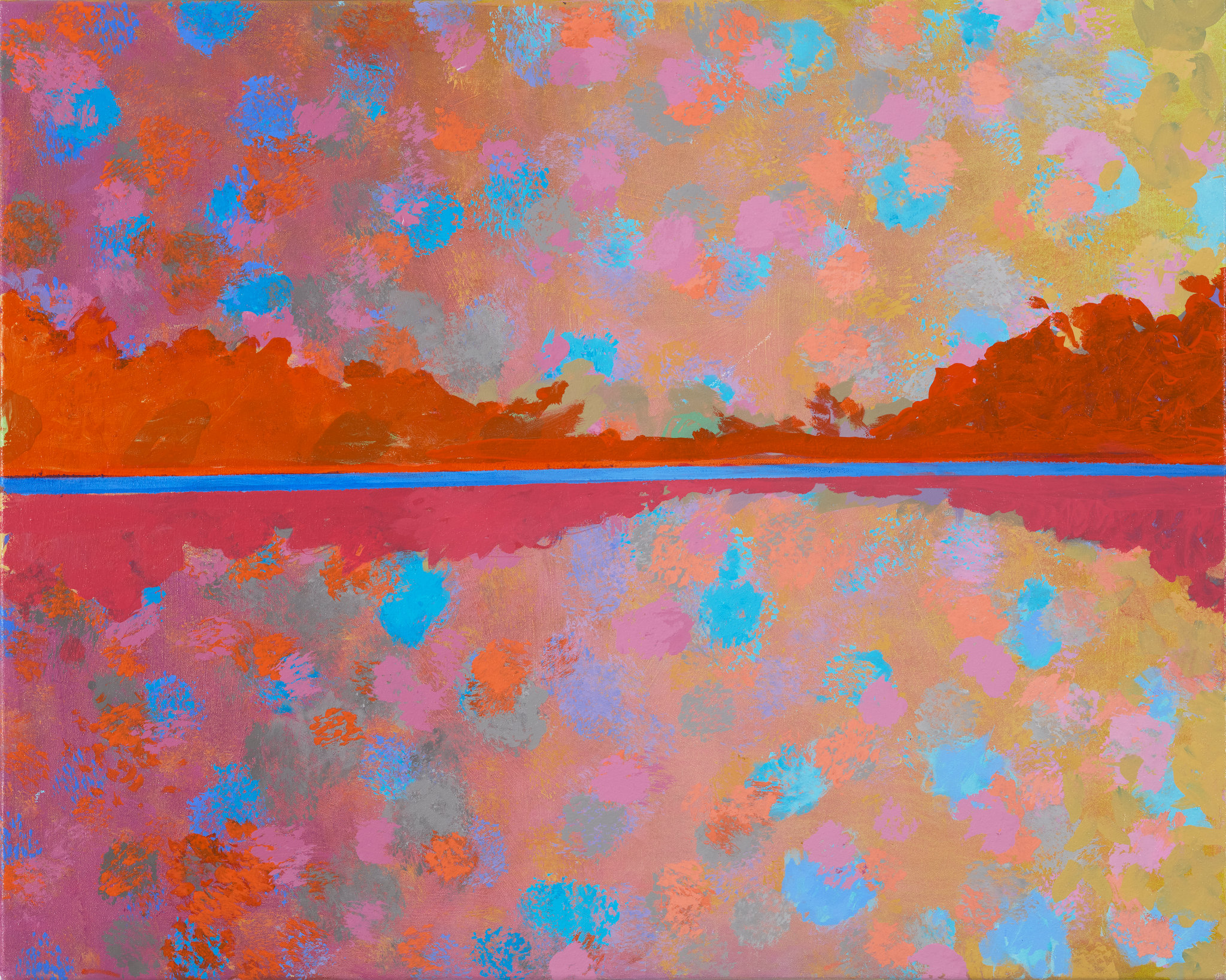 George Haynes, Little Salt Lake Day's End, 2026, acrylic on board, 80 x 100cm