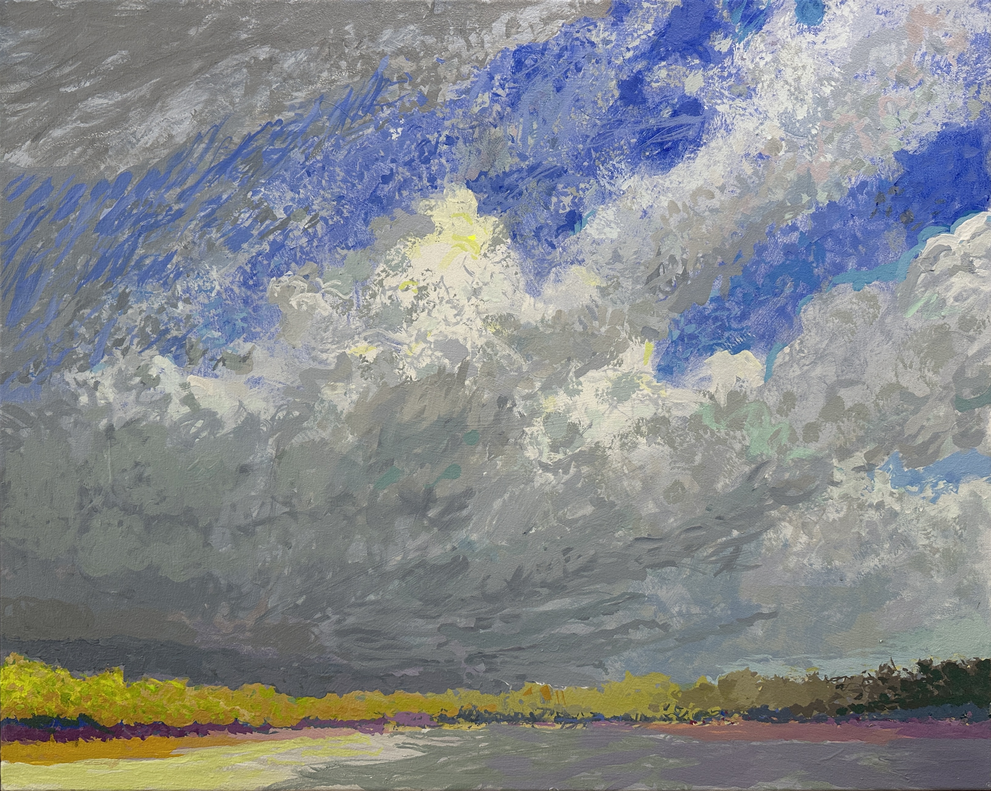 George Haynes, Little Salt Lake, Winter Coming I, 2025, acrylic on canvas, 80 x 100cm